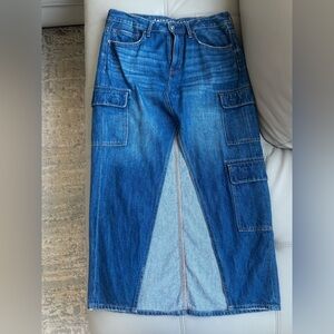 AE Denim Cargo maxi skirt